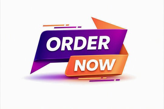 Colorful order now call to action banner with gradient design