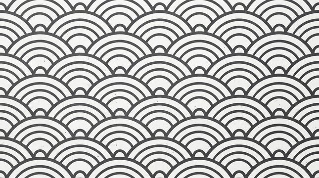 Seamless pattern with traditional japanese wave motif, stylized water or scales background