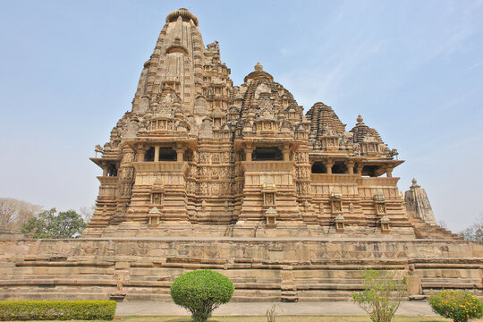 The Lakshmana Temple  dedicated to Vaikuntha Vishnu - an aspect of Vishnu  10th-century Hindu temple built by Yashovarman during the Chandela dynasty located in Khajuraho, India, 