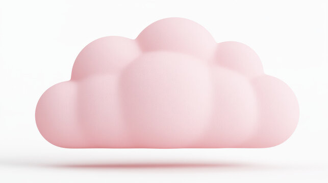 pastel pink cloud icon isolated on clean white background