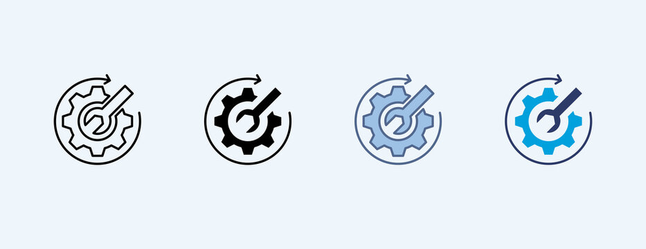 Maintain Multiple Icon Set Illustration Vector
