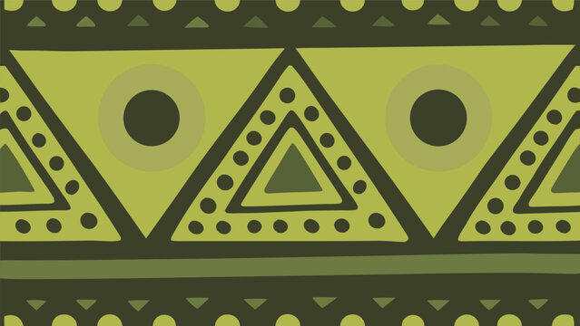Tribal ethnic pattern with geometric triangles and circles geometric triangle seamless wallpaper background abstract cultural ornament traditional symmetry wrapping creative illustration