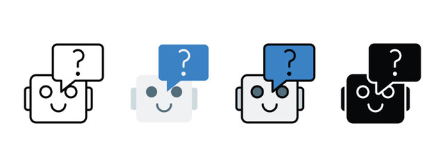 Fototapeta premium Ask AI Bot Icon for Intelligent Customer Support and Business Applications