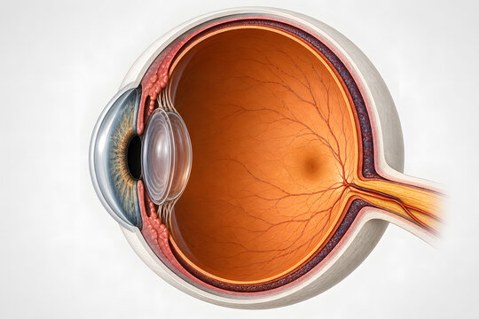 Detailed Human Eye Anatomy Cross Section Illustration