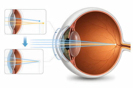 Toric contact lens correcting astigmatism in human eye
