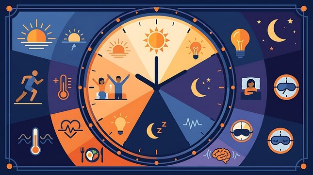 Circadian rhythm infographic explaining human biological clock