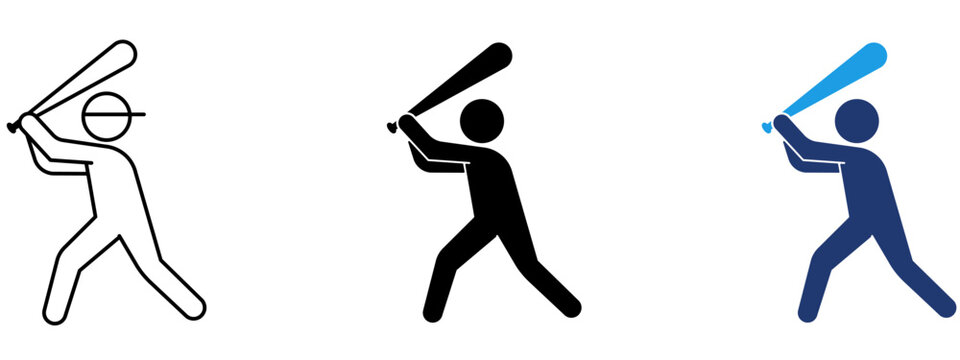Baseball Batter Hitting Stance icon collections. Containing Bat, Swing, Player, Athlete and more icons.