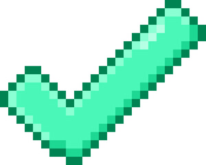Fototapeta premium Pixel Art Check Mark Icon