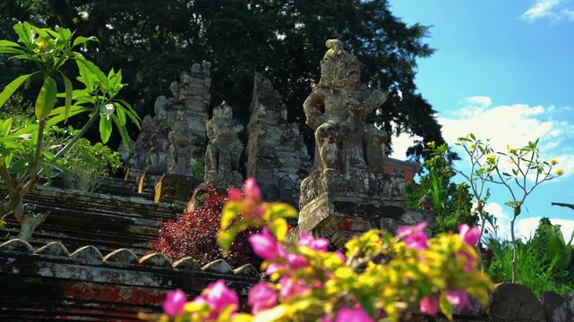 The grand stone staircase and ancient entrance of Pura Kehen temple, Bangli, Bali, Indonesia
