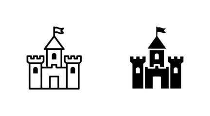 Castle Icons, Medieval Fortress Vector Graphics, Fairytale Landmark Symbols, Royal Architecture Illustrations © Sohana