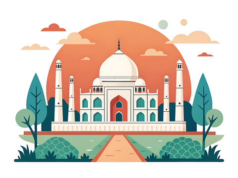 Jallianwala Bagh memorial garden modern minimal vector illustration