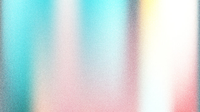 Holographic iridescent foil texture, grainy gradient background with pastel pink and blue light leaks, metallic chrome surface with retro film grain