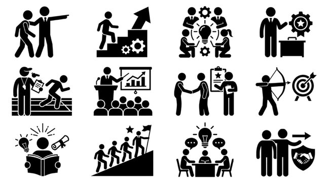 Business team works together on project goals and targets in office
