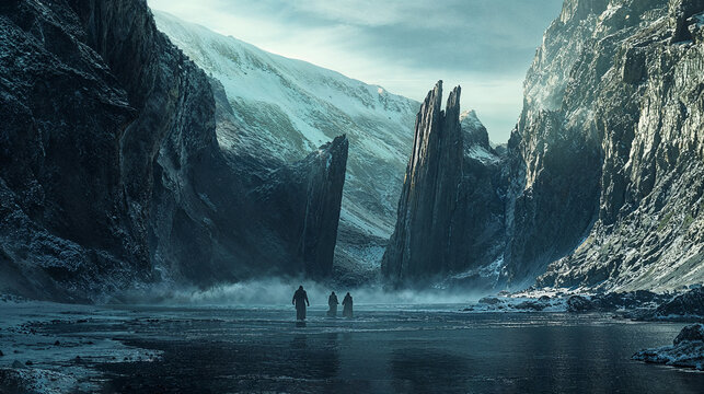 Mystical Journey Through a Majestic Frozen Landscape
