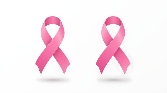 Breast cancer awareness month pink ribbon symbol for support and hope