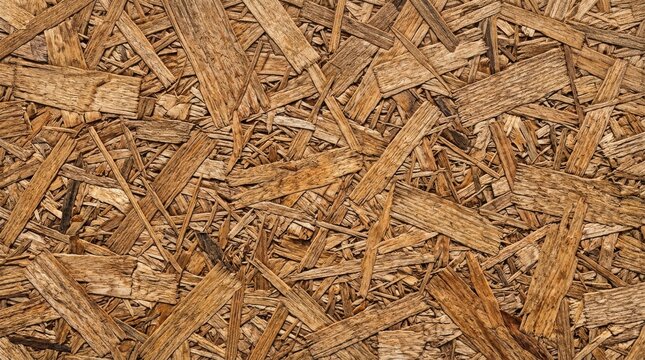 Detailed texture of oriented strand board osb wood paneling with oriented material background construction particle chipboard