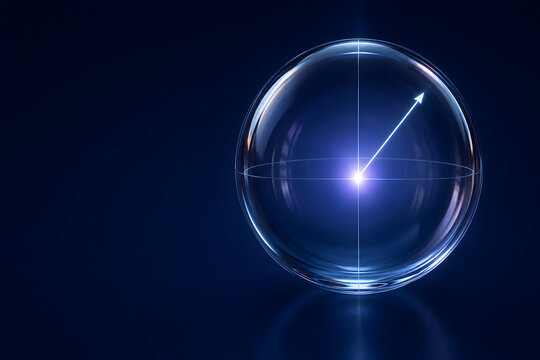 Glowing Bloch Sphere With Quantum State Vector