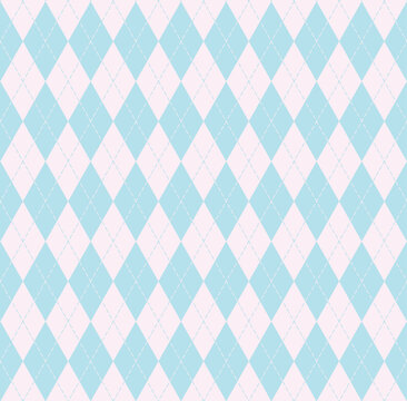 Blue Pink Soft Argyle Pattern