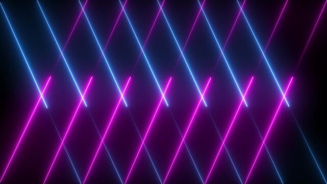Abstract neon glowing line icon 4k video animation.