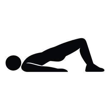 Glute Bridge Silhouette Vector Icon for Hip Strength and Core Stability Training