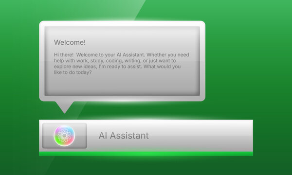AI assistant chat bubble and interface layout template