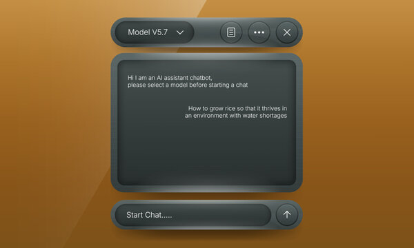 Dark mode AI chatbot assistant virtual assistant user interface design template