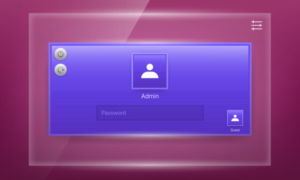 Desktop operating system login screen user interface template