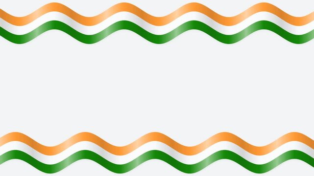 Elegant Wavy Frame with Indian National Flag Colors