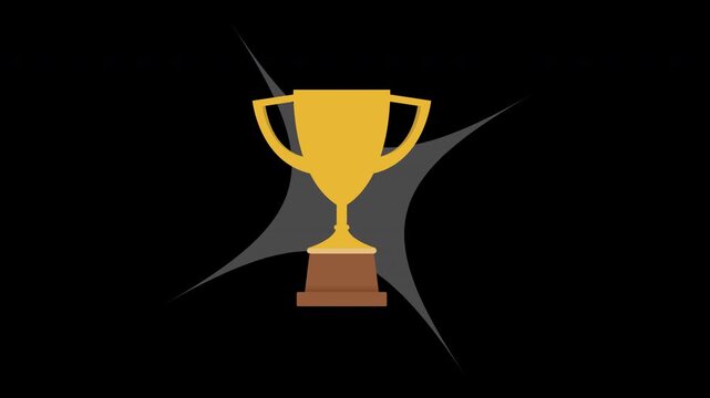 Golden Trophy Award with Spotlight Victory and Achievement 