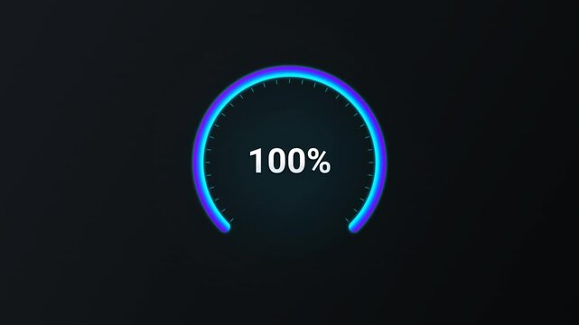 Minimal Neomorphic Radial Gauge Glassmorphism Progress Counter Loop for Tech Dashboard