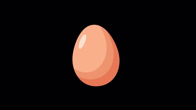 Cartoon Brown Egg Organic Motion Loop on Alpha Channel