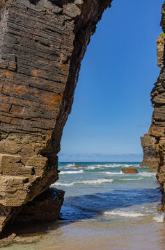 Rock arch on Las Catedrales Beach