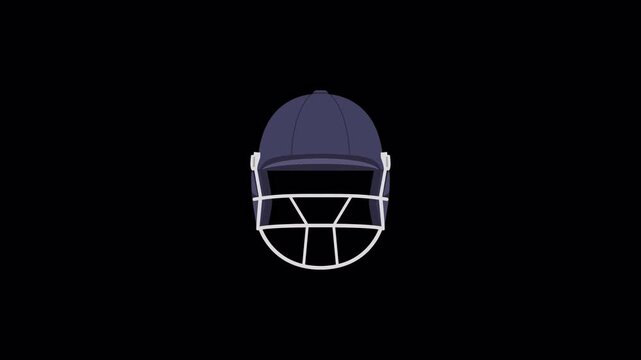 Cricket Helmet Falling From Above Animation on Alpha Channel