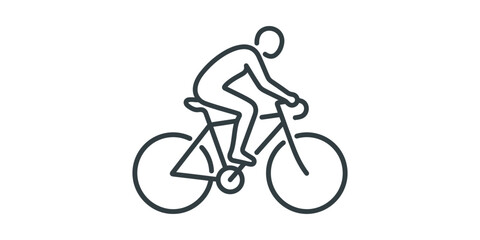 Obraz premium Minimalist outline icon of a person riding a road bicycle.