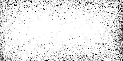 Fototapeta premium Black paint splatters frame grunge texture isolated on transparent background