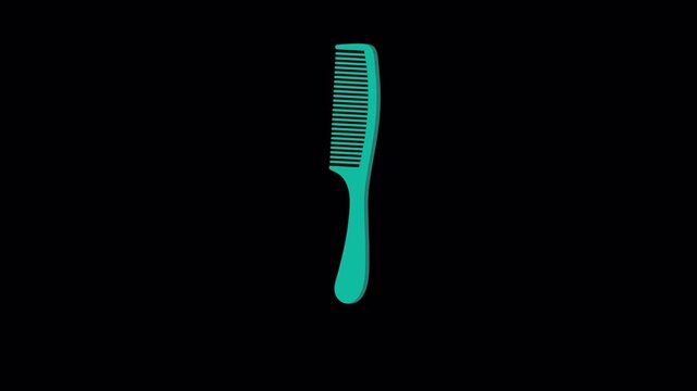 Flat Vector Comb Combing Hair Loop Animation Alpha Channel