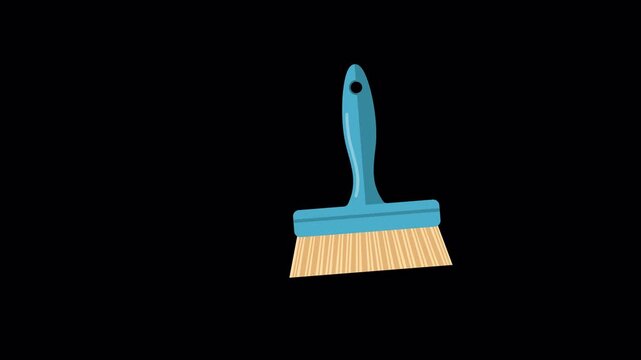 Flat Vector Carpet Brush Scrubbing Motion Graphics Alpha Channel Loop