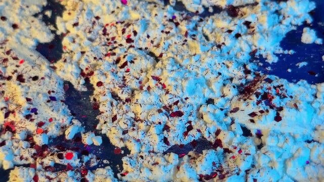 Powder texture with colorful sprinkles