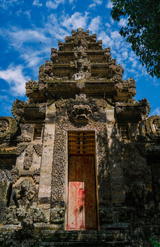 The grand stone staircase and ancient entrance of Pura Kehen temple, Bangli, Bali, Indonesia