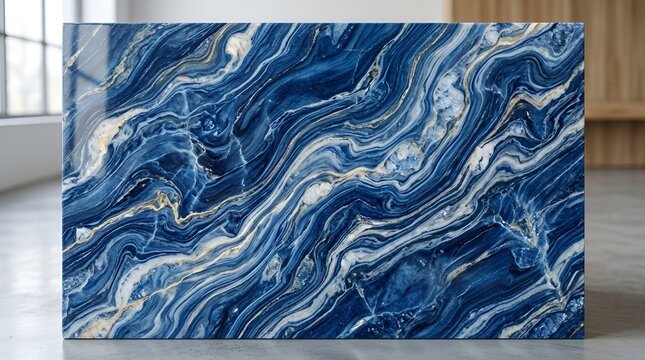 Blue Marble Stone Surface Texture Abstract Background