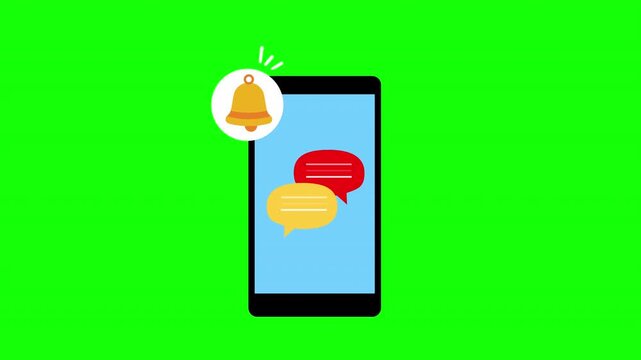 Smartphone Messaging Notification with Chat Bubbles and Alert Bell 