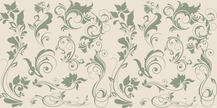 Cute floral seamless pattern on linen texture. Flower vector illustration background. Print in rustic vintage style, textile or wallpapers.