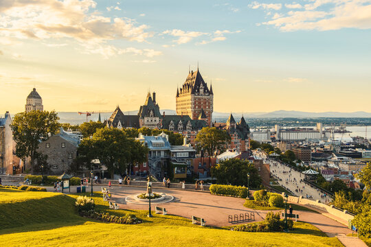 Beautiful view of the Chateau Frontenac in summer season