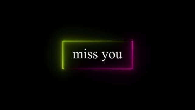 4k video i miss you text animation. soft pastel color i miss you text animation