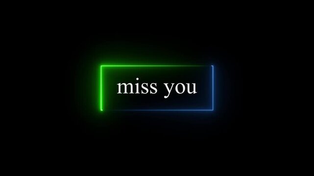 4k video i miss you text animation. soft pastel color i miss you text animation