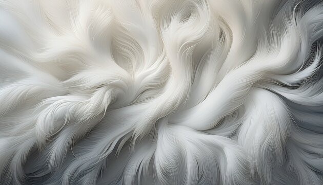 White Natural Fur Texture Generative Ai