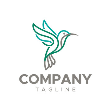 Elegant hummingbird logo design for nature or creative brands.