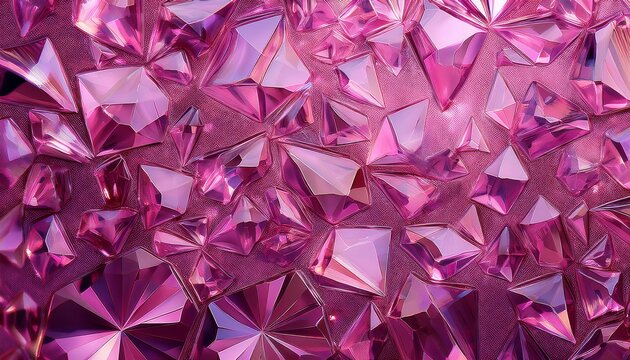 Graff Pink Diamond Texture Iridescent Texture Faceted Gem Crystal Refractions Panorama Background
