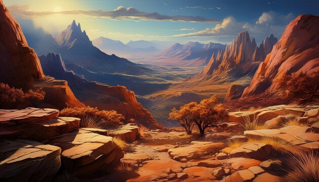 Rocky And Rugged Arid Mountain Landscape
