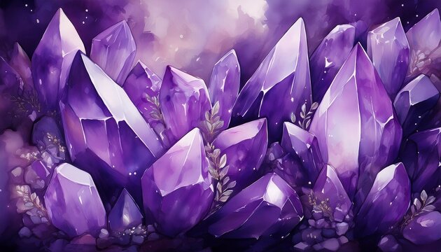 Amethyst Crystals Background